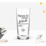 BK Gift Kişiye Özel Renkli Baskılı Herkes Delirdi Tasarımlı Rakı Bardağı-1