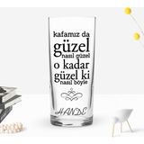 BK Gift Kişiye Özel Renkli Baskılı Kafamız Da Güzel Tasarımlı Rakı Bardağı-1