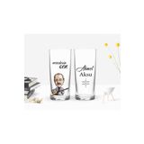 Bk Gift Kişiye Özel Renkli Baskılı Neşet Ertaş Tasarımlı Ikili Rakı Bardağı Seti-1