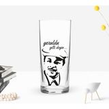 BK Gift Kişiye Özel Renkli Baskılı Neşet Ertaş Tasarımlı Rakı Bardağı-2