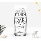 BK Gift Kişiye Özel Renkli Baskılı Onu Bunu Bilmem Tasarımlı Rakı Bardağı-1