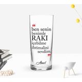 BK Gift Kişiye Özel Renkli Baskılı Rakı Içebilme Ihtimali Tasarımlı Rakı Bardağı-1