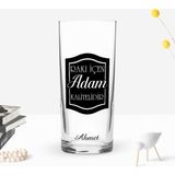 BK Gift Kişiye Özel Renkli Baskılı Rakı Içen Adam Tasarımlı Rakı Bardağı-1