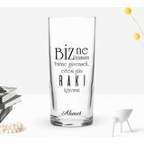 BK Gift Kişiye Özel Renkli Baskılı Rakı Içiyoruz Tasarımlı Rakı Bardağı-1