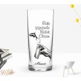 BK Gift Kişiye Özel Renkli Baskılı Rakı Şişesinde Balık Olsam Tasarımlı Rakı Bardağı-1