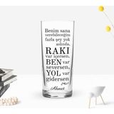BK Gift Kişiye Özel Renkli Baskılı Rakı Var Içersen Tasarımlı Rakı Bardağı-1