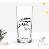 Bk Gift Kişiye Özel Renkli Baskılı Senin Olmaya Geldim Tasarımlı Rakı Bardağı-1