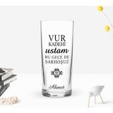 BK Gift Kişiye Özel Renkli Baskılı Vur Kadehi Ustam Tasarımlı Rakı Bardağı-1