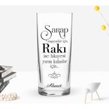 BK Gift Kişiye Özel Renkli Baskılı Yarım Kalanlar Için Tasarımlı Rakı Bardağı-1