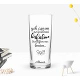 BK Gift Kişiye Özel Renkli Baskılı Yok Canım Ne Üzülmesi Tasarımlı Rakı Bardağı-1