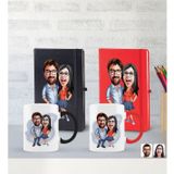 Bk Gift Kişiye Özel Sevgililer Karikatürlü 2’li Defter Kupa Hediye Seti, Sevgiliye Hediye, Sevgililer Günü Hediyesi-2
