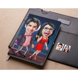 Bk Gift Kişiye Özel Sevgililer Karikatürlü Beyaz Defter-4 , Arkadaşa Hediye , Sevgiliye Hediye