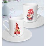 Bk Gift Kişiye Özel Sevgililer Temalı 2’li Türk Kahvesi Fincanı, Sevgililer Günü Hediyesi, Sevgiliye Hediye, Ev Hediyesi-6