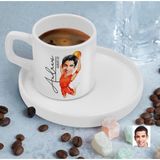 Bk Gift Kişiye Özel Sunum Tabaklı Erkek Basketbol Karikatürlü Kahve Fincanı-4, Sevgiliye Hediye, Aileye Hediye, Arkadaşa Hediye