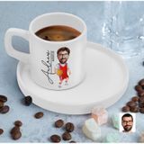Bk Gift Kişiye Özel Sunum Tabaklı Erkek Basketbol Karikatürlü Kahve Fincanı-5, Sevgiliye Hediye, Aileye Hediye, Arkadaşa Hediye