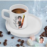 Bk Gift Kişiye Özel Sunum Tabaklı Kano Karikatürlü Kahve Fincanı-2, Sevgiliye Hediye, Aileye Hediye, Arkadaşa Hediye