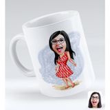 BK Gift Kişiye Özel Tatilci Kadın 4 Karikatürlü Beyaz Kupa Bardak