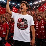 Bk Gift Kişiye Özel Türkiye Taraftar Temalı 2026 Dünya Kupası Tasarımlı Çocuk Tişört-4, Tek Yürek Milli Takım Ruhu - 2 - 3 Yaş - 001-Beyaz