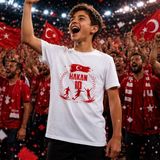 Bk Gift Kişiye Özel Türkiye Taraftar Temalı 2026 Dünya Kupası Tasarımlı Çocuk Tişört-6, Tek Yürek Milli Takım Ruhu - 11 - 12 Yaş - 001-Beyaz