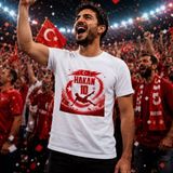 Bk Gift Kişiye Özel Türkiye Taraftar Temalı 2026 Dünya Kupası Tasarımlı Tişört-8, Tek Yürek Milli Takım Ruhu - 001-Beyaz