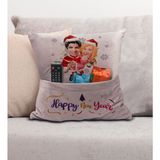 Bk Gift Kişiye Özel Yılbaşı Karikatür Tasarımlı Organizer Kumanda ve Atıştırmalık Cepli Pembe Kırlent Yastık- 2, Yılbaşı Hediyesi, Yeni Yıl Hediyeleri - 38 x 38 cm - Renkli