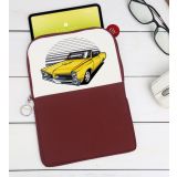 BK Gift Klasik Araç Tasarımlı Taşınabilir Koruyucu Tablet Kılıfı & Organizer Çanta - Bordo-5