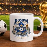 Bk Gift Kosova Taraftar Temalı Dünya Futbol Kupası Tasarımlı Beyaz Kupa Bardak-1 - 1 Adet
