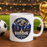 Bk Gift Kosova Taraftar Temalı Dünya Futbol Kupası Tasarımlı Beyaz Kupa Bardak-4 - 1 Adet