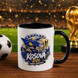 Bk Gift Kosova Taraftar Temalı Dünya Futbol Kupası Tasarımlı Siyah Kupa Bardak-2 - 1 Adet