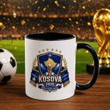 Bk Gift Kosova Taraftar Temalı Dünya Futbol Kupası Tasarımlı Siyah Kupa Bardak-3 - 1 Adet
