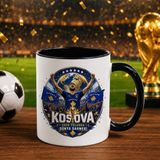 Bk Gift Kosova Taraftar Temalı Dünya Futbol Kupası Tasarımlı Siyah Kupa Bardak-4 - 1 Adet