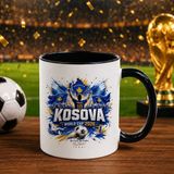 Bk Gift Kosova Taraftar Temalı Dünya Futbol Kupası Tasarımlı Siyah Kupa Bardak-5 - 1 Adet