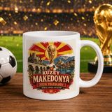 Bk Gift Kuzey Mekadonya Taraftar Temalı Dünya Futbol Kupası Tasarımlı Beyaz Kupa Bardak-2 - 1 Adet