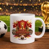 Bk Gift Kuzey Mekadonya Taraftar Temalı Dünya Futbol Kupası Tasarımlı Beyaz Kupa Bardak-4 - 1 Adet