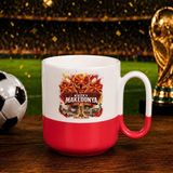 Bk Gift Kuzey Mekadonya Taraftar Temalı Dünya Futbol Kupası Tasarımlı Kırmızı Joyful Kupa Bardak-3 - 1 Adet