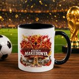 Bk Gift Kuzey Mekadonya Taraftar Temalı Dünya Futbol Kupası Tasarımlı Siyah Kupa Bardak-3 - 1 Adet