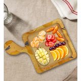 Bk Gift Limon Tasarımlı Kare Şeklinde Doğal Ahşap Servis ve Sunum Tabağı Model 2 - 1 Adet