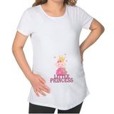 BK Gift Little Princess Tasarımlı Beyaz Hamile Tişört-2, Hamile Giyim, Eşe Hediye