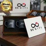 BK Gift Logonuza Özel 10 Adet Kutulu Antrasit Renk Kahve Fincanı Seti – Kutulu Seramik Fincan Kurumsal Hediye Seti