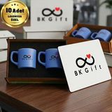 BK Gift Logonuza Özel 10 Adet Kutulu Lila Renk Kahve Fincanı Seti – Kutulu Seramik Fincan Kurumsal Hediye Seti