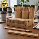 BK Gift Logonuza Özel 100 Adet 569 Çam Tohumlu Çevre Dostu Naturel Kurşun Kalem Seti