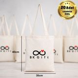 BK Gift Logonuza Özel 20 Adet Ham Bez Çanta 35X40 cm – Promosyon Logo Baskılı Ham Bez Çanta - 000Beyaz