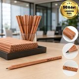 BK Gift Logonuza Özel 50 Adet 565 Naturel Köşeli Geri Dönüşümlü Ahşap Görünümlü Kurşun Kalem - Ahşap Rengi