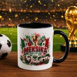 Bk Gift Meksika Taraftar Temalı Dünya Futbol Kupası Tasarımlı Siyah Kupa Bardak - 1 Adet