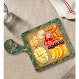 Bk Gift Mermer Tasarımlı Kare Şeklinde Doğal Ahşap Servis ve Sunum Tabağı Model 9 - 1 Adet
