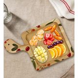 Bk Gift Meyve Tasarımlı Kare Şeklinde Doğal Ahşap Servis ve Sunum Tabağı Model 1 - 1 Adet