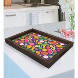 Bk Gift Meyveler Tasarımlı Doğal Ahşap Tepsi-1 - Renk
