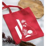 Bk Gift Modern Art Tasarımlı-3 Kırmızı Kumaş Bez Çanta Baskılı Omuz Çantası