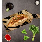 Bk Gift Modern Art Tasarımlı Dikdörtgen Şeklinde Doğal Ahşap Servis ve Sunum Tabağı Model 16 - 1 Adet
