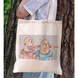 Bk Gift Modern Art Tasarımlı Kanvas Bez Çanta, Baskılı Omuz Çantası, Alışveriş Çantası, Plaj Çantası, Arkadaşa Hediye-10 - Desenli